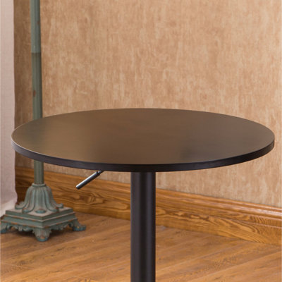 Adjustable Height Metal Table With Black Top, 24" Round, For Modern Gaming Rooms Outdoor Tv Stand Table, Black, Base, Diameter Round Top