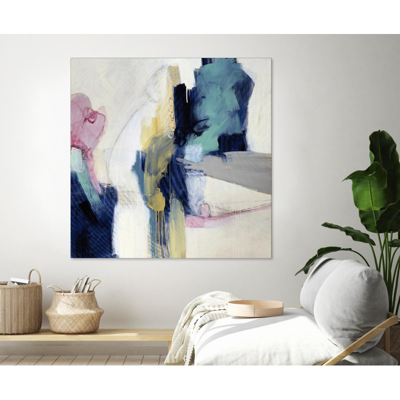 Giant Abstract Multicolor Canvas Art Print, 84 x 84 inches