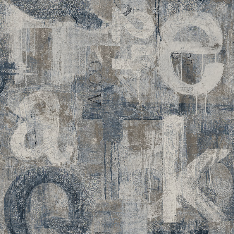 Rouleau abstrait Zyriel, Bleu/brun