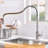Automatic Smart Kitchen Faucet, Brushed Nickel, Contemporary Attraction, Motion Sensor, Single Handle, Ceramic Filler, Brass Hands Sink Magnetism,-184687880