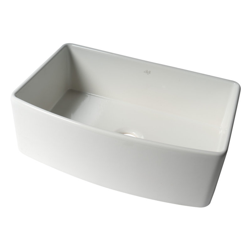 Alfi Brand ABFC3020-W 30'' L Flush Single Bowl Fireclay Kitchen Sink