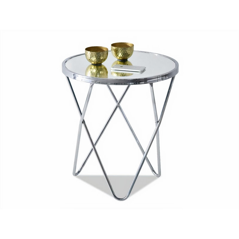 Aliyah Frame Coffee Table, Chrome, Silver