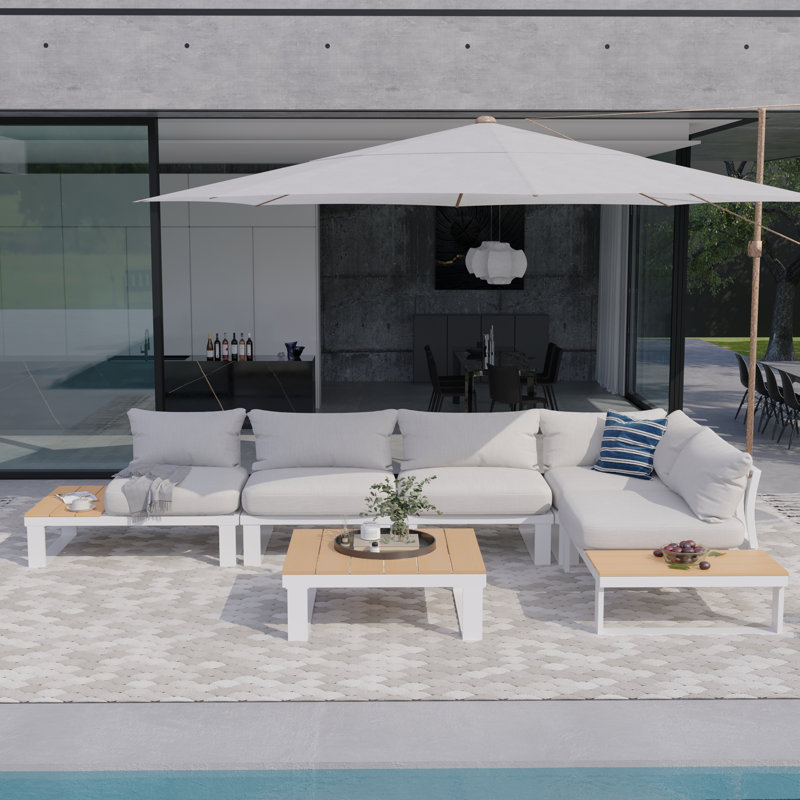 Ensemble de conversation en aluminium pour patio, Blanc