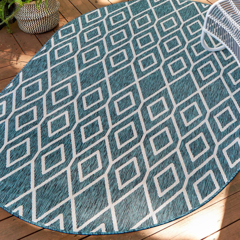 Turks and Caicos Indoor/Outdoor Rug, Oval 5'3" x 8'