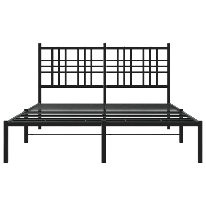 Obara Metal Bed, Small Double (4'), Black