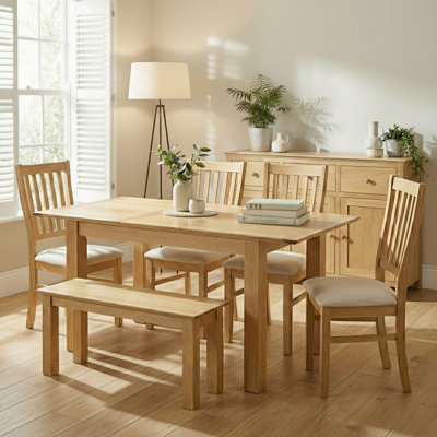 Mei 80 cm Extendable Oak Rectangular Dining Table
