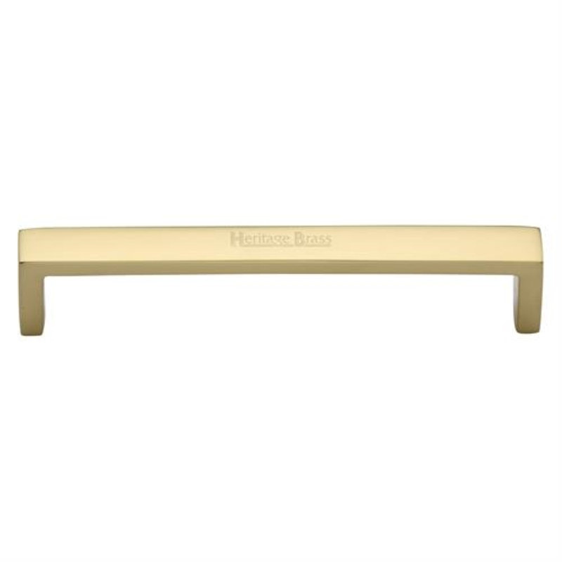 Heritage Brass Heritage Cabinet Pull Wide Metro Design, Polished Brass, 19.2cm H x 2cm W x 20cm D
