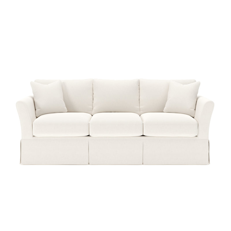 Shelby 82'' Upholstered Sofa, Lena Off White Performance Linen Blend
