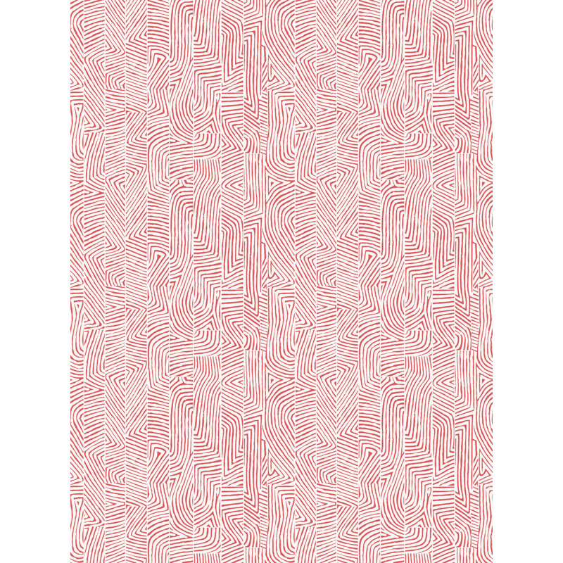 COMBED STRIPE WALLCOVERING, CORAL RED