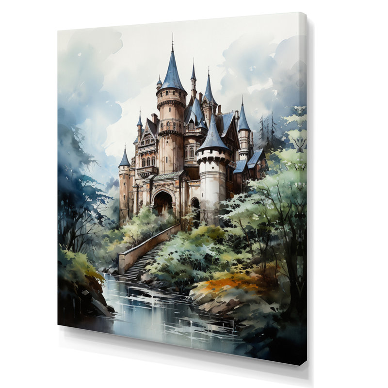 Shaquan Castles Enchanted Stronghold II - reproduction sur toile, H 40 po x l 30 po x P 1,5 po, Toile tendue