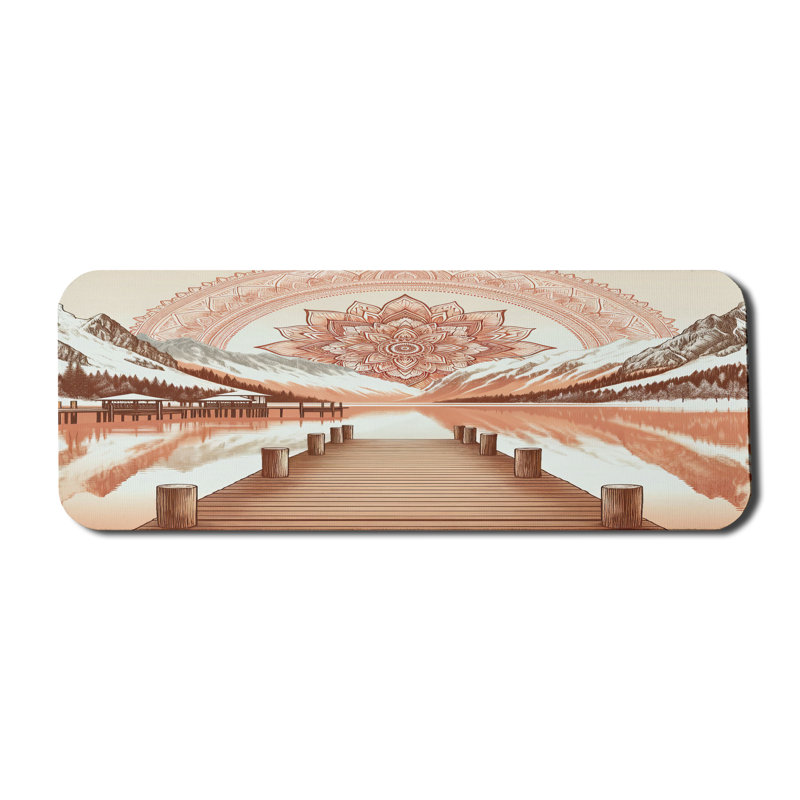 Tapis de souris et jeu de quai et de saumon 31 po x 12 po Wrought Studio ™ Lake Gaming