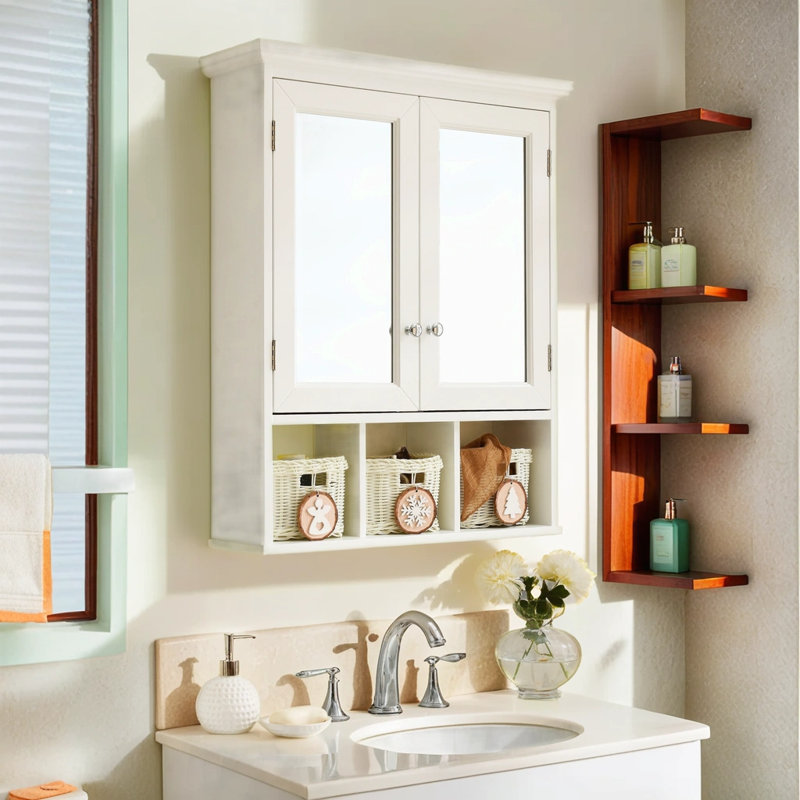 Armoire à pharmacie 2 portes avec 2 tablettes réglables Petula