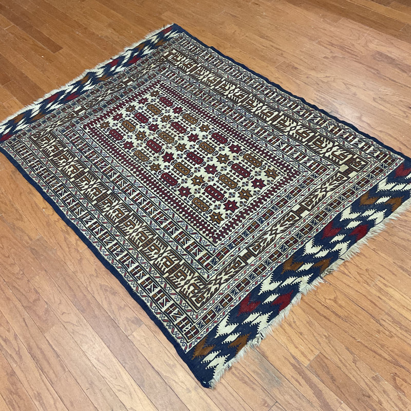  Handmade Soumak Wool Rug