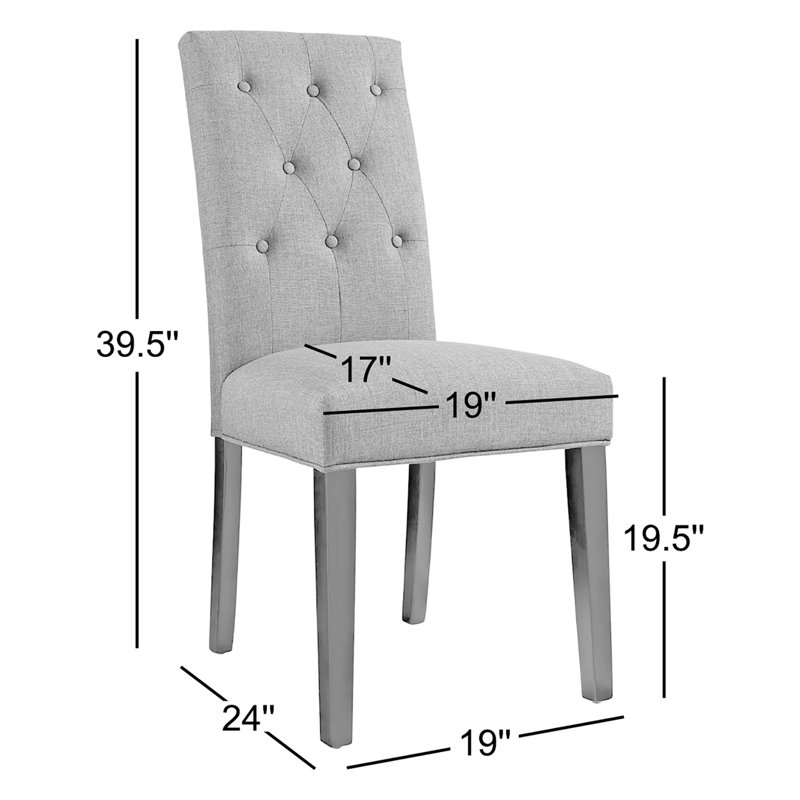 Modway Confer Dining Side Chair, Polyester Gray