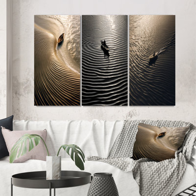 " Nautical Serenity In Black And White " 3 - Pieces