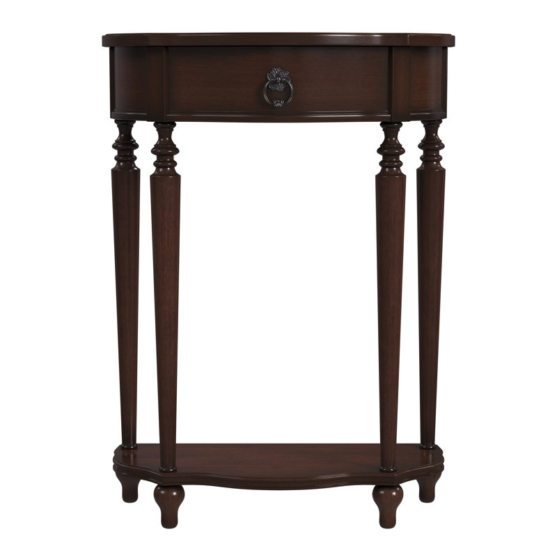 Ashby Demilune Console Table with Storage, Dark Cherry