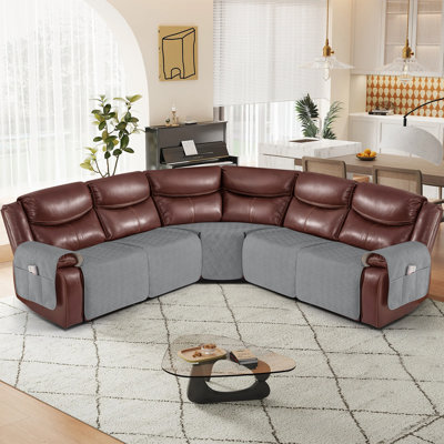 Housse de canapé imperméable 5 pièces pour canapé modulaire en L, housse de canapé lavable, protecteur de mobilier adapté aux enfants