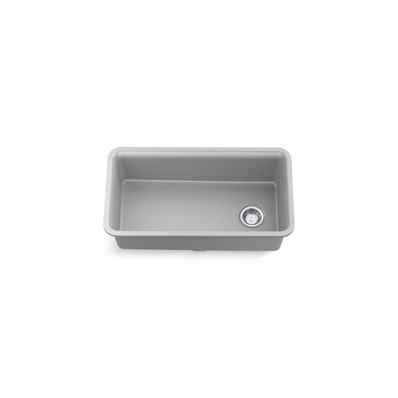 Gunnison 33.5'' L Single Basin Kitchen Sink, Gray