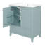 Ensemble de meuble-lavabo 30 po avec lavabo, armoire de salle de bain multifonctionnelle avec portes et tiroir, cadre solide et panneau de fibres à densité moyenne (vert)-118003829