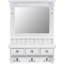 Meuble-lavabo blanc flottant avec miroir mural Hd 31,7 po, organisateur 3 tiroirs, 5 poches et crochets pour petits espaces