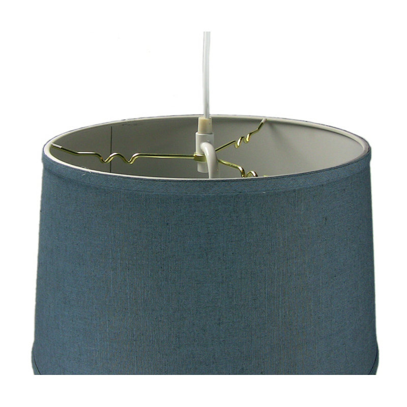 Lustree tambour 2 lumières Dov, H 10 po x l 16 po x p 14 po, Bleu ardoise