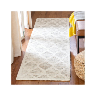 Tapis brun clair / ivoire en laine tissé à plat à la main Bertok