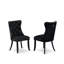 Ensemble de salle à manger 7 pièces composé d'une table en bois et de 6 chaises de cuisine en polyester noir avec dossier capitonné, 44 x 100 pouces, noir sablé-1582080623