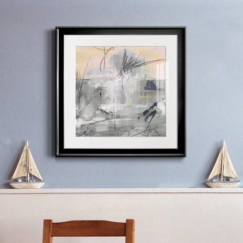 Southeast I - peinture encadrée, Cadre noir, H 17,5 po x l 17,5 po x P 1,5 po