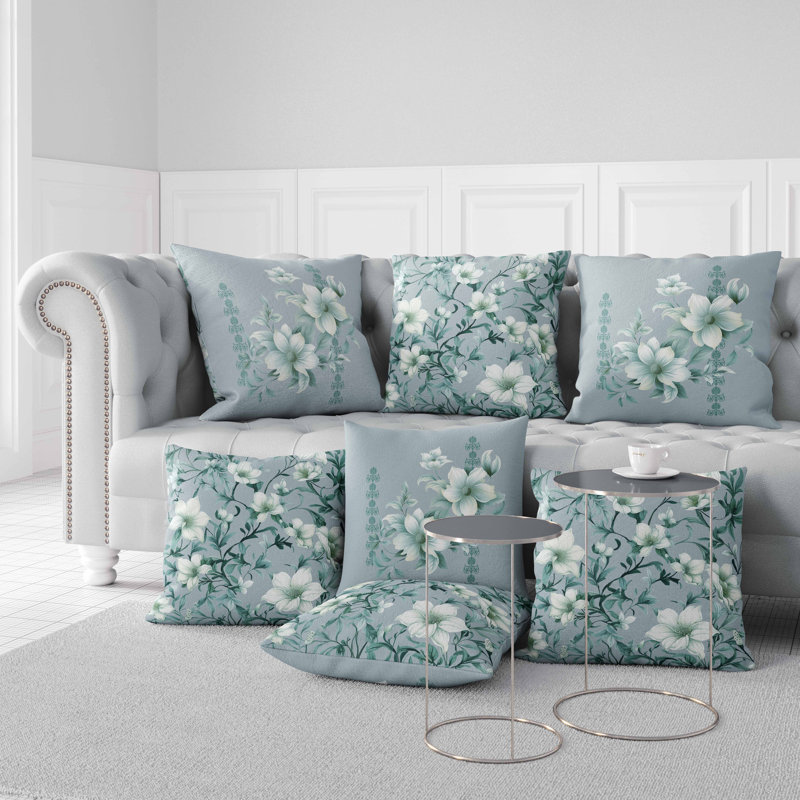 Amrita Sen Petal Perfection Floral Reversible Throw Pillow