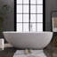 67 po. X 34 po. Baignoire de trempage autoportante à surface solide avec drain central en blanc mat