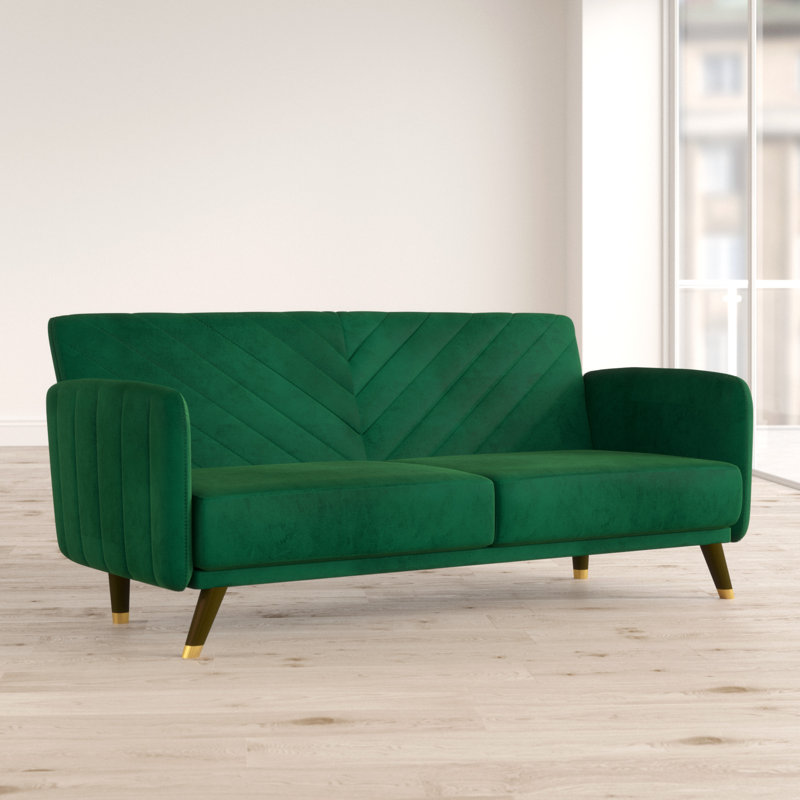 Sinead 3 Seater Velvet Sleeper, Green