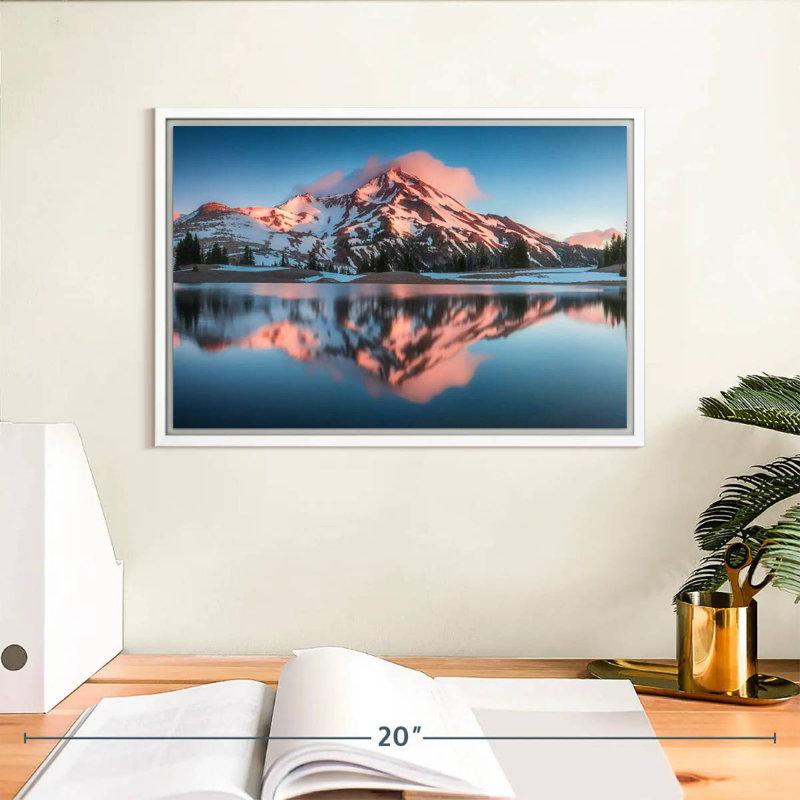 South Sister Mountains, Cadre flottant blanc, 13 po x 9 po