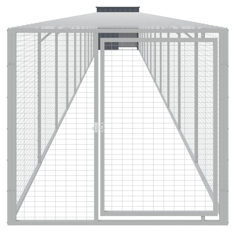 Poulailler avec grillage Ebelina, Gris anthracite, H 43,3 po x l 43,3 po x P 480,7 po