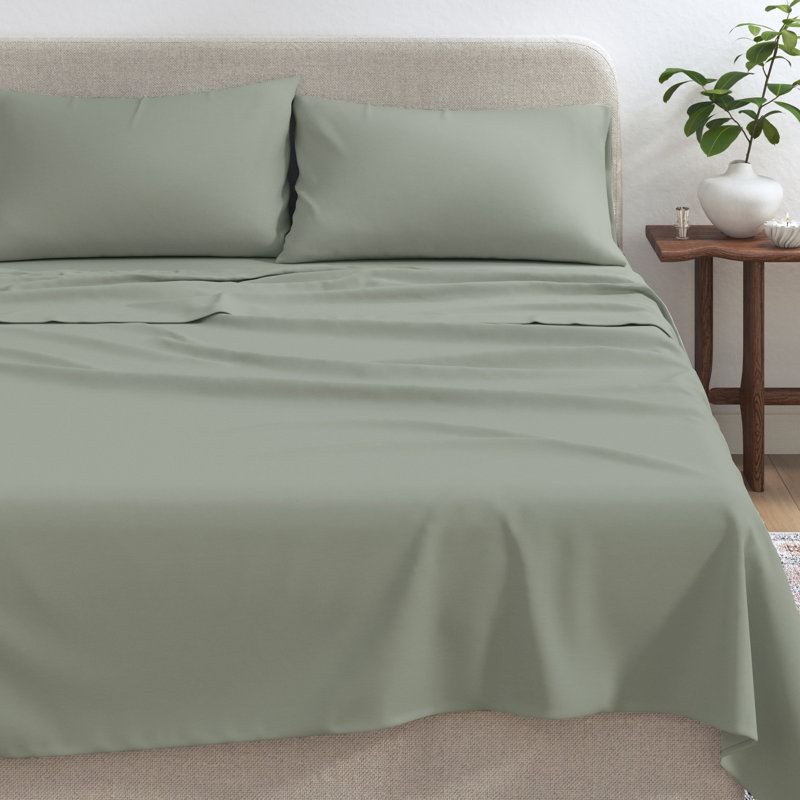 Organic Cotton Jersey Knit Sheets, California King, Olive Green