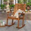 Chaise berçante d'extérieur en bois massif Raiah-647346807