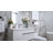 30" Floating Bathroom Vanity Sink with 2 Fluted Drawers,Modern Wall-mounted Bathroom Storage Cabinet with Black Metal Handles,White-685204322