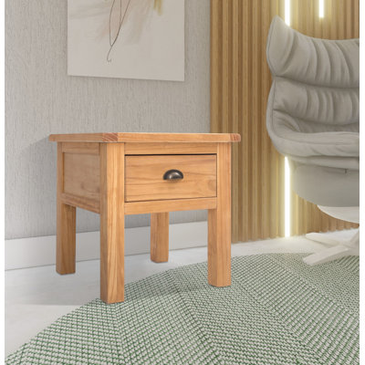 Sarkar 53cm W Solid + Manufactured Wood Bedside Table