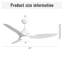 Ventilateur de plafond moderne de 52 pouces avec lumière DEL de 22 W, 3 pales de ventilateur en ABS pour moteur à courant continu blanc pour l'intérieur