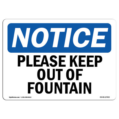 Veuillez garder hors de la fontaine le signe ou l'étiquette