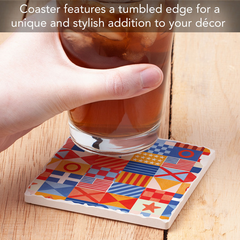 Nautical Flags Single Tumbled Tile Coaster Create Your Own Collection