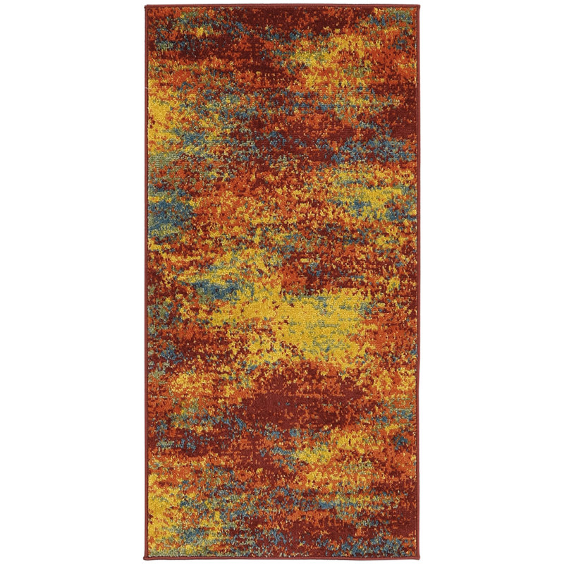 Nourison Essentials Flame Indoor/Outdoor Area Rug, Rectangle 2' x 4'