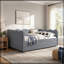 Lit double Amare avec lit gigogne simple, port USB et forme adorable en forme de vague-2048353174