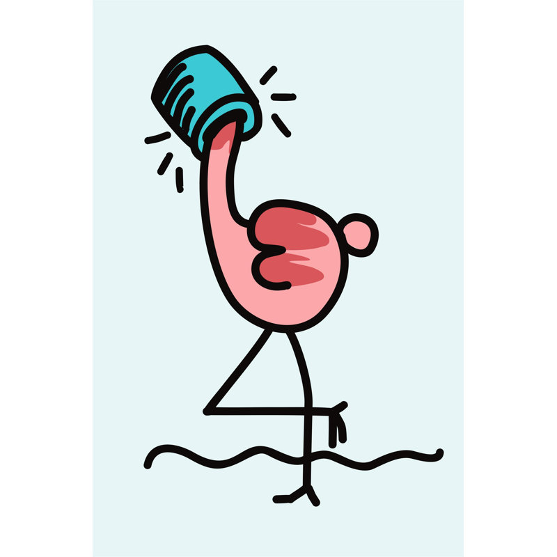 Flamingo 1 Piece Single Picture Frame Painting on Canvas, 90 cm H x 60 cm W