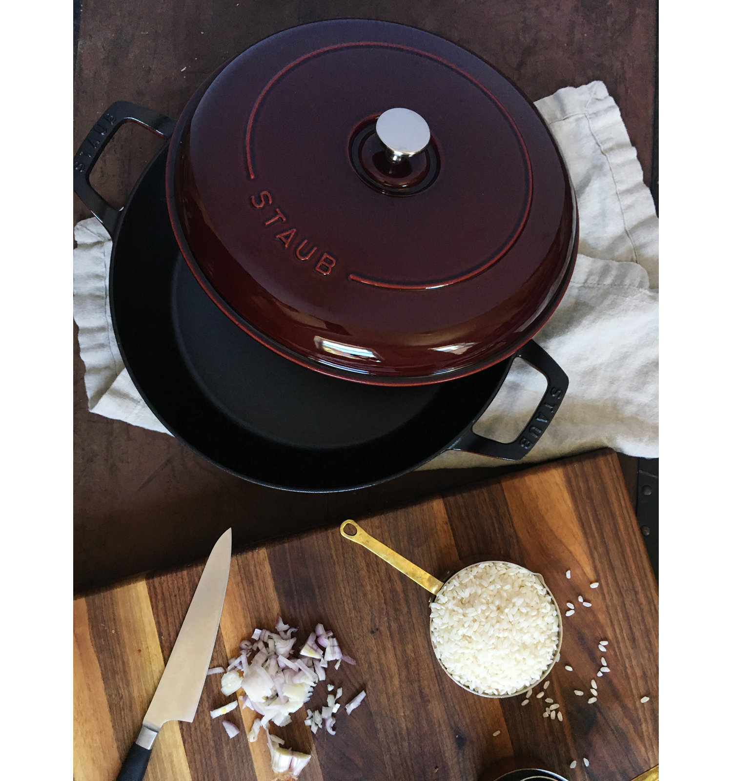 Staub Enameled Cast Iron Braiser, Grenadine