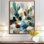 Abstrait minimalisme dans des tons blancs et verts - Art mural minimaliste, impression sur toile blanche minimaliste