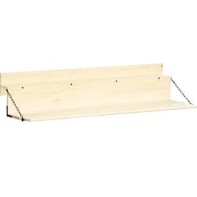 Foldable Balcony Table, Spruce Wood Railing Bar, Outdoor Serving Desk, Space, Natural Finish, Up To 10 Cm Rail Thickness Chess Play Outdoors, Natural, 59" W X 20" D 12.5" H, 66 Lbs Weight Capacity