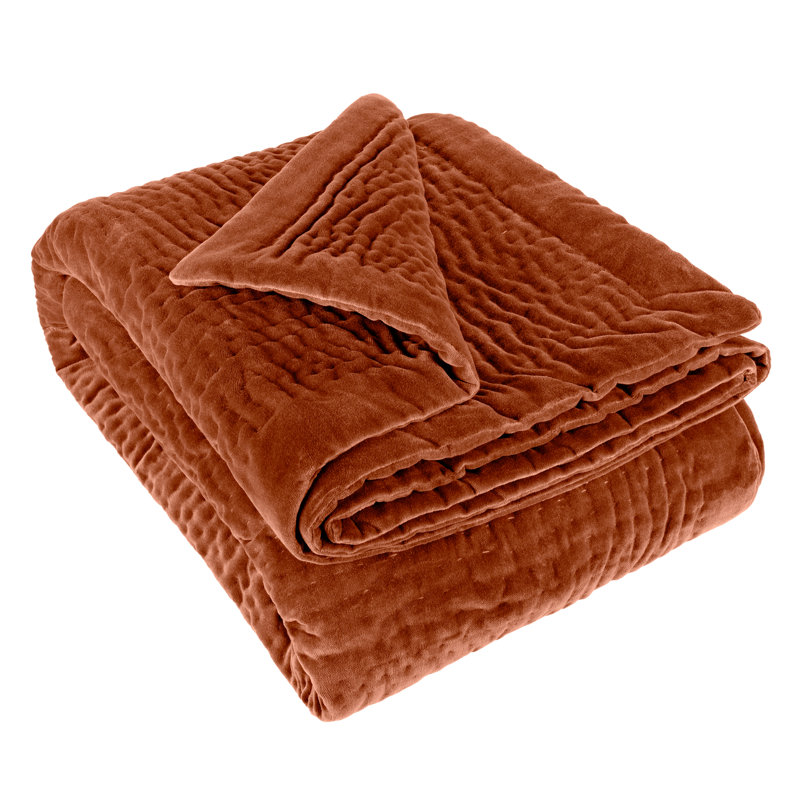 Haze Quilted Throw Blanket, Orange