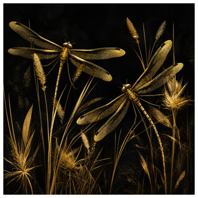 Golden Dragonflies Insects Comforter