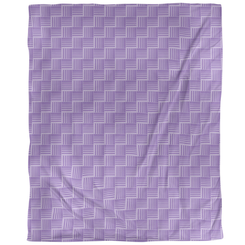 Housse de couette simple à rayures baskettressées, Housse de couette pour grand lit, Violet, Microfibre