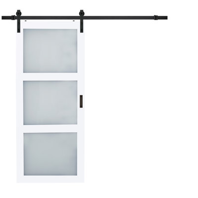 36'' x 84'' Semi-Solid Paneled Low-Gloss without Installation Hardware Kit Barn Door